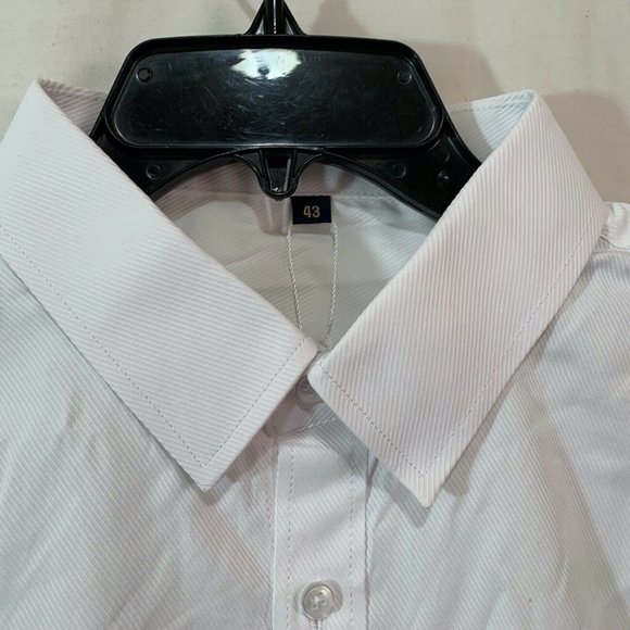 Beninos Men NWT Long Sleeve Slim Fit Button Up Dress Shirt in White Size L - Picture 2 of 5